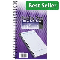 Pukka Pad Wirebound Things to Do Today Book, 115 Sheets 152x280mm - Convenient List Organiser for Daily Tasks