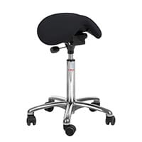 Mini Easymek Seat Saddle Stool With Easy Clean Black 3D Runner Seat Upholstery H600 - 790mm Aluminum Frame