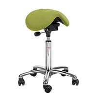 Mini Easymek Seat Saddle Stool With Easy Clean Green 3D Runner Seat Upholstery H600 - 790mm Aluminum Frame
