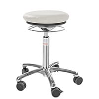 Pilates Air-Seat Ergonomic Stool With White Leather Look Seat Upholstery H520 - 710mm Aluminum Frame