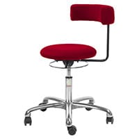Saturn Ergonomic Stool With 360° Swivel Back-Arm Rest Red H450 - 580mm 3D Runner Fabric Aluminum Frame