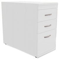Filing Pedestal Desk-High 3-Drawer 800mm Deep White - Universal Storage Can Be Used Alone Or Accompany The Switch, Komo or Ashford Ranges