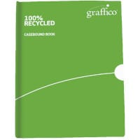Graffico Recycled A4 Casebound Notebook, Feint Ruled, 160 Pages (Ref 9100032) - Eco-Friendly Writing Pad