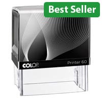 COLOP Printer 60 – Custom Pre‑Inked Rubber Stamp with Black Handle (Black Ink)