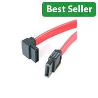 StarTech 30 cm SATA to Left‑Angle SATA Cable - Compact Red SATA III 6Gbps Lead