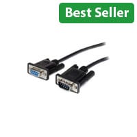 StarTech 2 m DB9 RS‑232 Serial Cable Male to Female Black