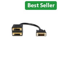 StarTech Dual-Display DVI-D Splitter - 1 ft Male-to-Female Cable