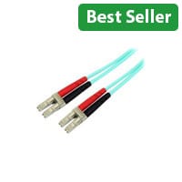 StarTech 1 m OM3 Duplex Fiber Patch Cable - LC to LC, Aqua 50/125 µm (10 Gbps)