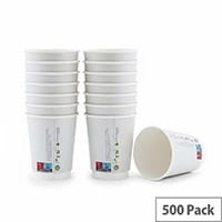 Compostable Double Wall Coffee Cups 12oz/350ml Pack of 500 Oyster White - Eco-Friendly Hot Drink Cups