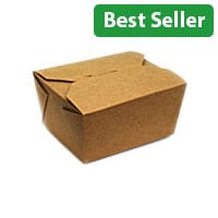No.1 Disposable Brown Kraft Food Cartons, 700ml, 11x9x6.5cm (Pack of 450) - Biodegradable Takeaway Containers