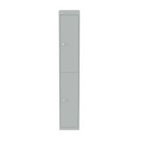 Bisley 2 Door Steel Locker Silver W305xD305xH1802mm 5 Year Warranty