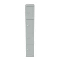 Bisley 4 Door Steel Locker Silver W305xD305xH1802mm 5 Year Warranty