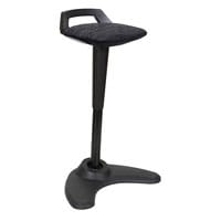 Spry Sit-Stand Stool, Black Frame, Black Fabric - Adjustable Ergonomic Stool for Sit-Stand Desks