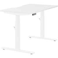 LEAP Electric Dual Motor Height Adjustable Rectangular Sit Stand Desk Dual Purpose Reversible Scallop Top W1200xD700xH620-1270mm White Top White Frame 10 Year Warranty