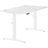 LEAP Electric Dual Motor Height Adjustable Rectangular Sit Stand Desk Portal Top W1400xD800xH620-1270mm White Top White Frame