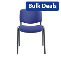 Multi Purpose Stacking Chair Royal Blue Fabric & Black Metal Frame