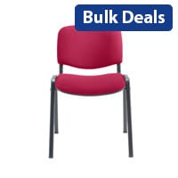 Multi Purpose Stacking Chair Claret Fabric & Black Metal Frame