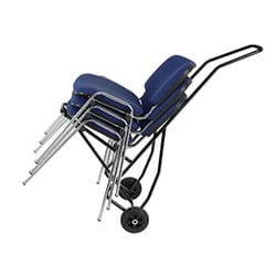Chair Trolley with Rubberised Wheels - Black Epoxy Steel Frame - 8-Chair Capacity