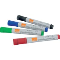 Nobo Glass Whiteboard Markers Assorted Pack of 4 1905323