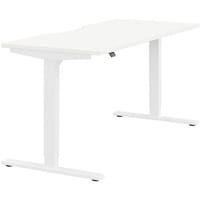 Zoom Electric Dual Motor Height Adjustable Sit Stand Office Desk Dual Purpose Reversible Scallop Top W1600xD700xH685-1185mm White Top White Frame 10 Year Warranty