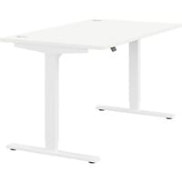 Zoom Electric Dual Motor Height Adjustable Sit Stand Office Desk Portal Top W1400xD800xH685-1185mm White Top White Frame 10 Year Warranty