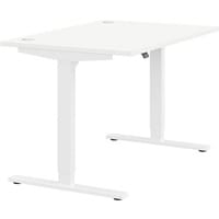 Zoom Electric Dual Motor Height Adjustable Sit Stand Office Desk Portal Top W1200xD800xH685-1185mm White Top White Frame 10 Year Warranty