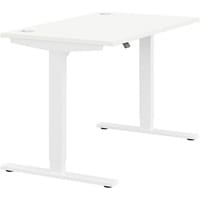 Zoom Electric Dual Motor Height Adjustable Sit Stand Office Desk Portal Top W1200xD700xH685-1185mm White Top White Frame 10 Year Warranty