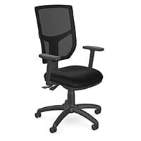 OA Series Mesh Back Office Chair with Adjustable Black Mesh Back Adjustable Arms & Black Evert Fabric Seat