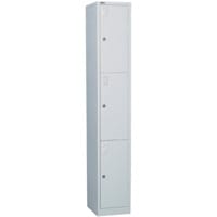 3-Door Locker Extra-Deep With Cam Lock Grey 1778H x 305W x 457D 5 Year Warranty