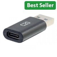 C2G USB‑C to USB adapter - SuperSpeed 5 Gbps Type‑C to USB‑A 3.0 Reversible Adapter Black