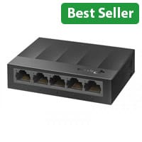 TP‑Link LiteWave LS1005G 5‑Port Gigabit Desktop & Wall‑Mount Switch - Unmanaged 10/100/1000