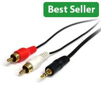 StarTech 3 ft Stereo Cable - 3.5 mm Male to Dual RCA Male Black