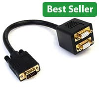 StarTech Compact VGA Splitter Cable - 1 ft Male‑to‑Dual Female VGA Video Converter
