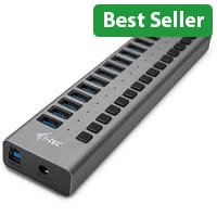 i‑tec USB 3.0 Charging Hub 16 Port (90 W) - High‑Capacity 16‑Port USB Hub with 90W Power Adapter
