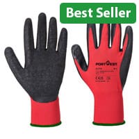 Portwest A174 Flex Grip Latex Glove - Red & Black - Large