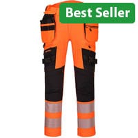 Portwest DX442 DX4 Hi-Vis Holster Trousers Orange & Black Size 32