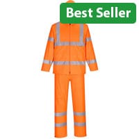 Portwest H448 Hi-Vis Packaway Rain Suit Orange Medium