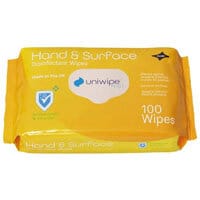 Uniwipe Pack of 100 Hand and Surface Wipes 1025