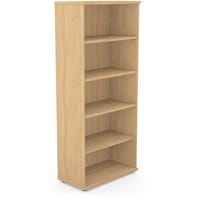 Tall Bookcase with Adjustable Shelves and Floor-leveller Feet W800xD420xH1850mm 18mm Panel Beech - Universal Storage Can Be Used Alone Or Accompany The Switch Komo or Ashford Ranges