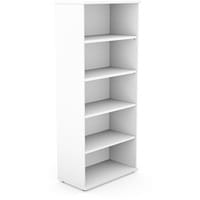 Tall Bookcase with Adjustable Shelves and Floor-leveller Feet W800xD420xH1850mm 18mm Panel White - Universal Storage Can Be Used Alone Or Accompany The Switch Komo or Ashford Ranges