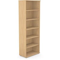 Tall Bookcase with Adjustable Shelves and Floor-leveller Feet W800xD420xH2210mm 18mm Panel Beech - Universal Storage Can Be Used Alone Or Accompany The Switch Komo or Ashford Ranges