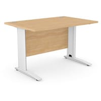 Cantilever Office Desk Rectangular With White Cable Managed Leg W1200xD800xH725mm Beech Komo