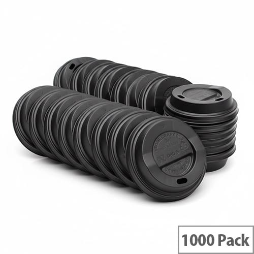 Black Compostable Lid 79mm (Pack of 1000)
