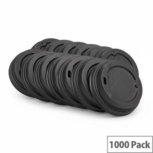 73mm Black PLA D2E HotCup Lid - Fits 6oz cup (Pack of 1000)