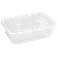 Fiesta Recyclable Plastic Microwavable Containers with Lid Medium 650ml (Pack of 250)