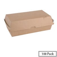 Fiesta Compostable Kraft Food Boxes Large 204mm (Pack of 100)