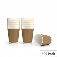 Cup 12oz Kraft Ripple (Pack of 500) NU903002