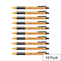 Stabilo Pointball Retractable Ballpoint Pens - Black, Pack of 10 6030/46