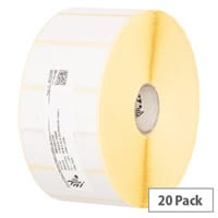 Zebra Z-Select 2000D Black & White Thermal Transfer Labels - 3003060 - 250 Per Roll Pack of 20