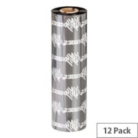Zebra 2300 Wax Thermal Ribbon 170 mm x 450 m Black 02300BK17045 Pack of 12